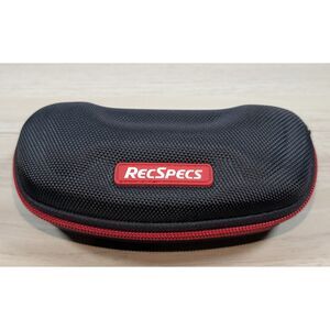 Rec Specs Hard Shell Eyeglass Case Black Red Zip Protective Case